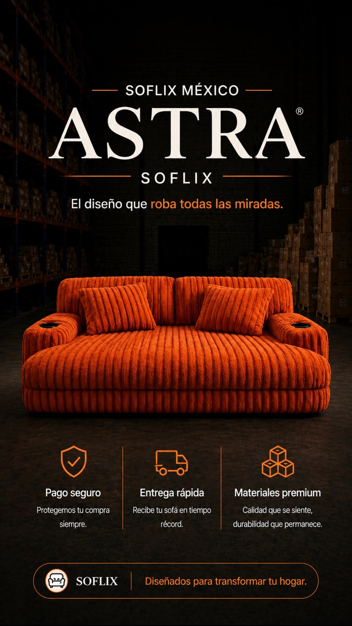 SOFLIXMÉXICO® ASTRA — El diseño que transforma toda tu sala.