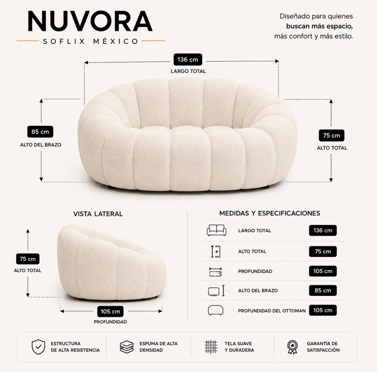 SOFLIXMÉXICO® NUVORA — El favorito para transformar tu sala este 2026.