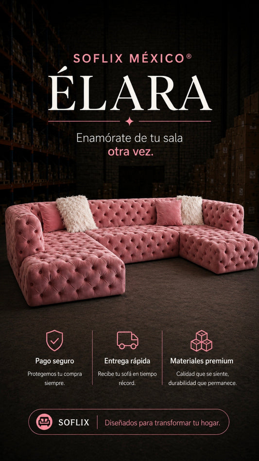 SOFLIXMÉXICO® ELARA — El sofá que enamora desde el primer vistazo.