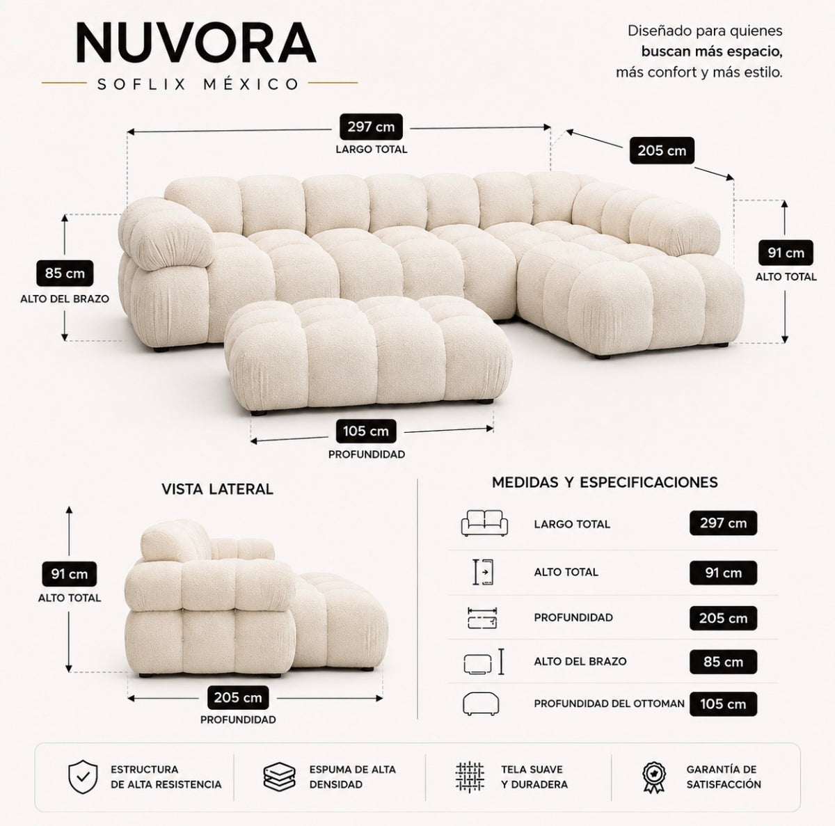 SOFLIXMÉXICO® NUVORA — Descubre el sofá que está enamorando hogares.
