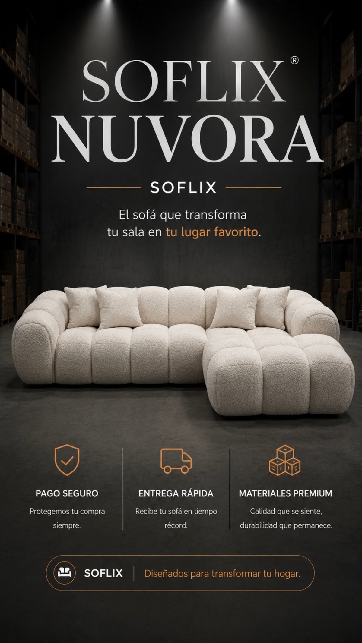 SOFLIXMÉXICO® NUVORA — Descubre el sofá que está enamorando hogares.